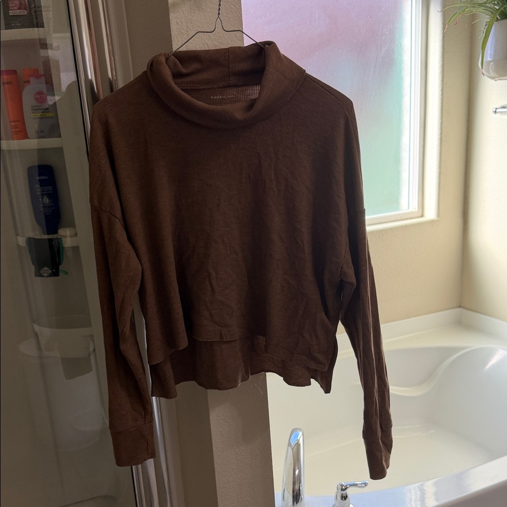 American Eagle Outfitters Chocolate Brown Turtleneck Sweater